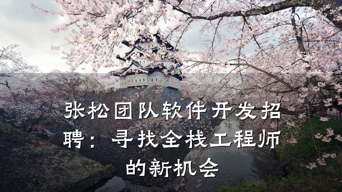 张松团队软件开发招聘:寻找全栈工程师的新机会