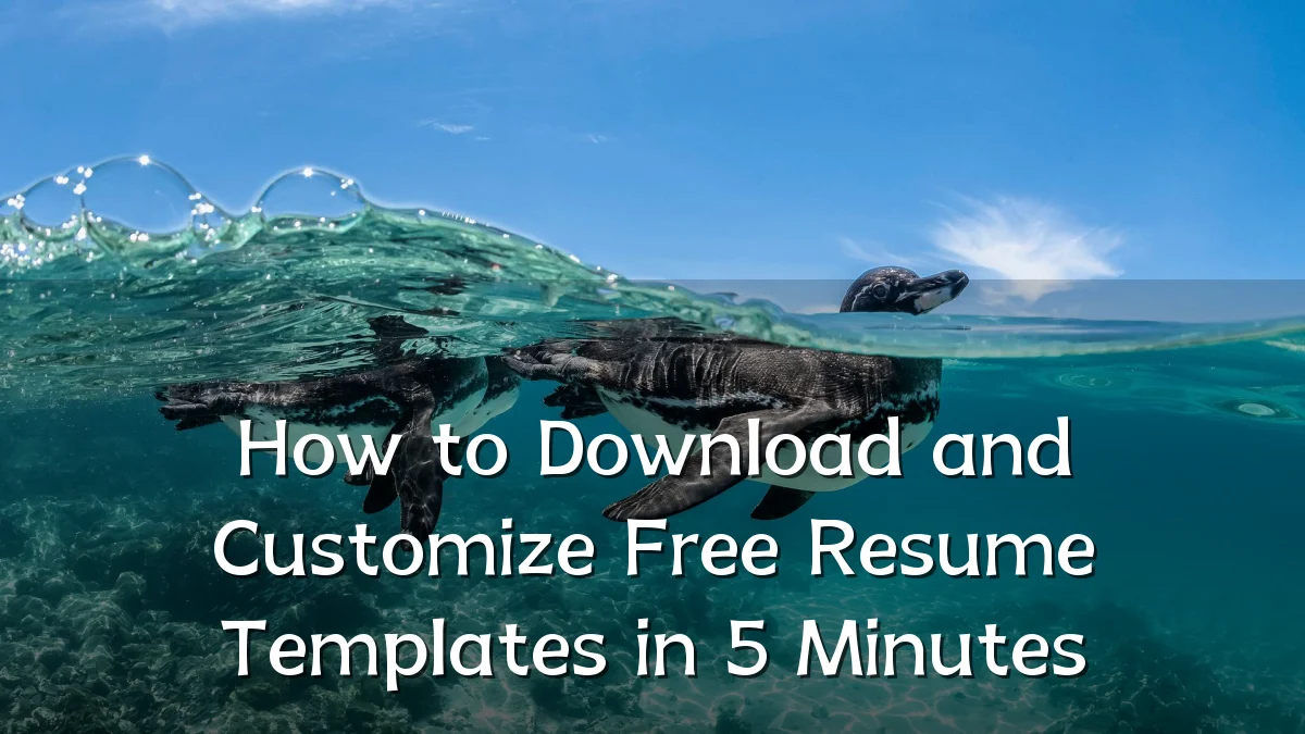 How to Download and Customize Free Resume Templates in 5 Minutes